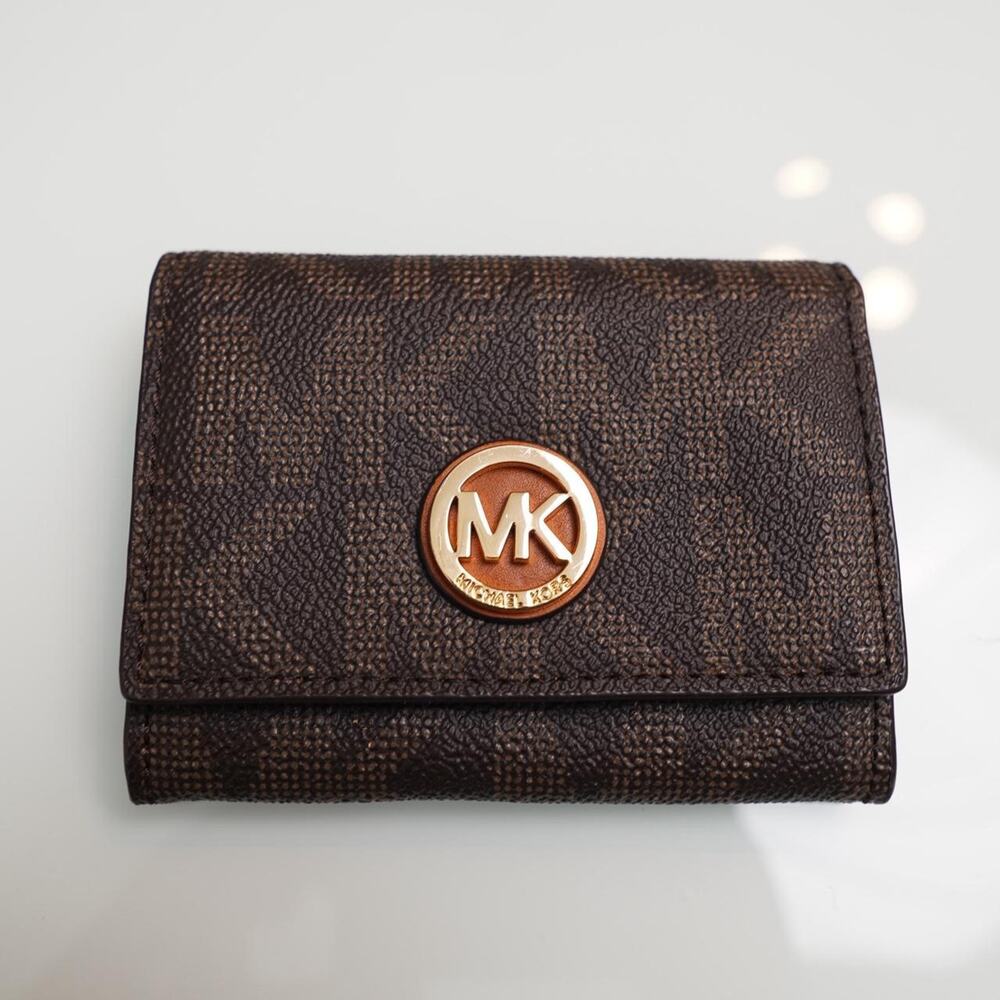 Michael Kors Monogram Trifold Wallet Brown